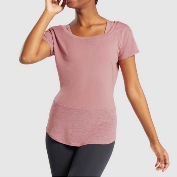Gymshark Whitney Longline Workout Tee Pink Haze Size Small - Picture 1 of 8